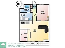 Geoセンタービル 1LDKの間取図画像