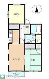 レジア和 2LDKの間取図画像