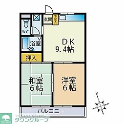 リヴェールマツモト 2DKの間取図画像