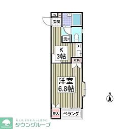 ジャストハイツA 1Kの間取図画像