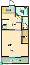 アルモニー藤生 1Kの間取図画像