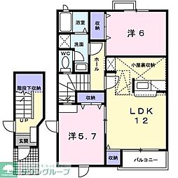 ヴィラ・シャルダン 2LDKの間取図画像