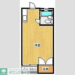スズランハイツ中石原 ワンルームの間取図画像