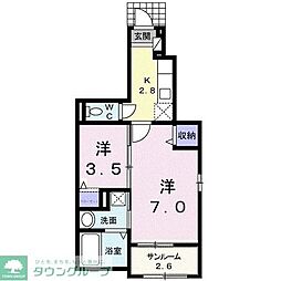 Comforia2 2Kの間取図画像