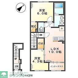 (仮)江田町新築アパート 2LDKの間取図画像