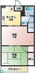 メゾンクリン 2DKの間取図画像
