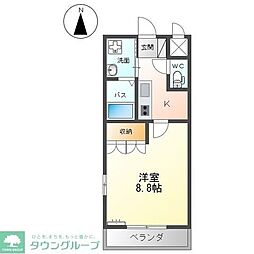 ロコ・タウン 1Kの間取図画像