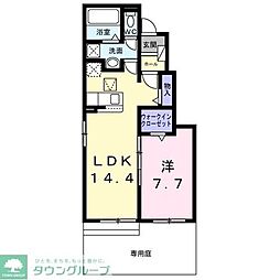 フローレス コート II 1LDKの間取図画像