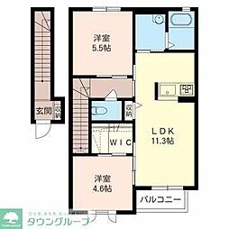 ネオシティーC 2LDKの間取図画像