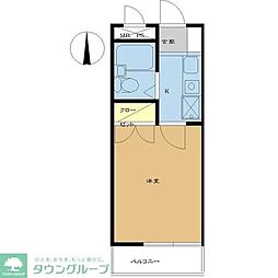リバティー貝沢 1Kの間取図画像