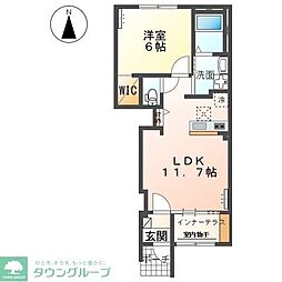 ベルグラーノ 1LDKの間取図画像