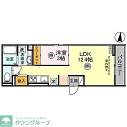 D-ROOM岩押町 1LDKの間取図画像