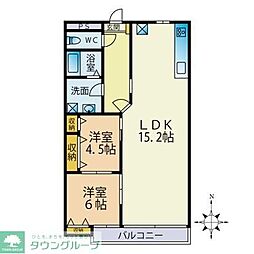 ビューパレス日吉町 2LDKの間取図画像