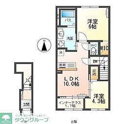 ピパトール 2LDKの間取図画像