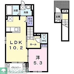 ルミエール 1LDKの間取図画像