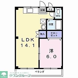 コミューンiWEST 1LDKの間取図画像