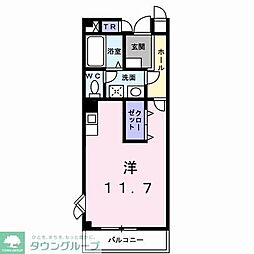 ピーノカルティエ ワンルームの間取図画像