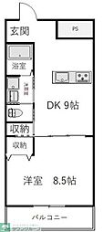 クラージュ 1LDKの間取図画像