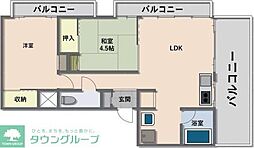 新前橋マンション 2DKの間取図画像