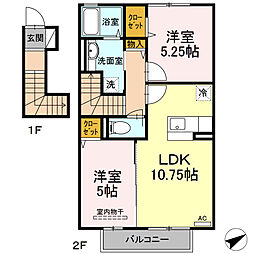 クリエイティブB棟 2LDKの間取図画像
