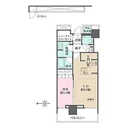 ザ・パークハウス晴海タワーズティアロレジデンス 1LDKの間取図画像
