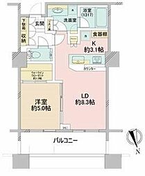 パークコート麻布十番ザ・タワー 1LDKの間取図画像