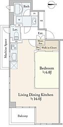 パークホームズ六本木乃木坂 1LDKの間取図画像
