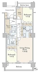 ザ・パークハウス渋谷南平台 2LDKの間取図画像