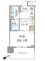 ブリリアタワー浜離宮 1DKの間取図画像