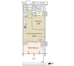 パークアクシス池田山 1LDKの間取図画像