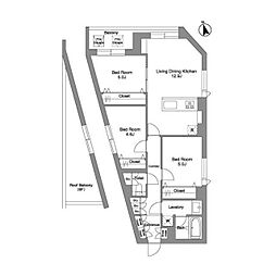 スタイリオ桜新町 3LDKの間取図画像