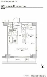 プラウドフラット渋谷富ヶ谷 1LDKの間取図画像