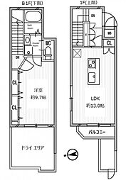 白金高輪レジデンス 1LDKの間取図画像