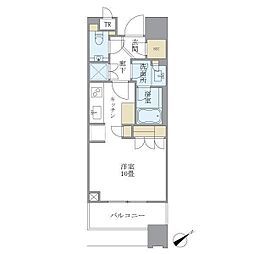 ブリリアタワーズ目黒サウスレジデンス ワンルームの間取図画像