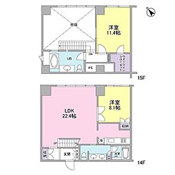 フォレストタウン参宮橋 2LDKの間取図画像
