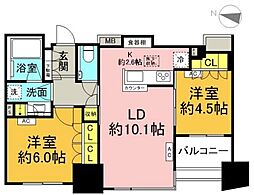 パークホームズ本郷東大前 2LDKの間取図画像