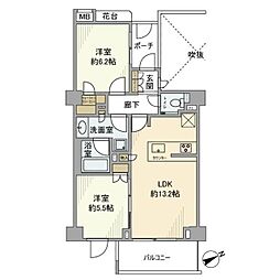 ベリスタ中目黒 2LDKの間取図画像