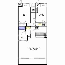 コーナスフロリダ 2LDKの間取図画像