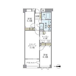 アパートメンツ東山 2LDKの間取図画像