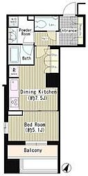 パークコート・ジオ永田町 1DKの間取図画像