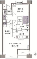 アビティ目黒 2LDKの間取図画像