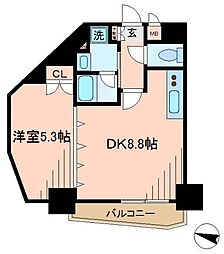 レックス神宮外苑 1LDKの間取図画像