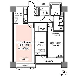 南青山テラス常盤松フォレスト 2LDKの間取図画像