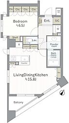 ライオンズシティ学芸大学 1LDKの間取図画像