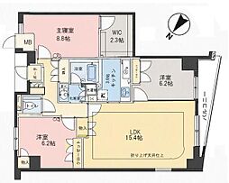 ディアナガーデン恵比寿 3LDKの間取図画像