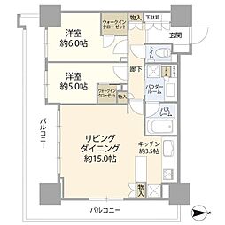 品川イーストシティタワー 2LDKの間取図画像