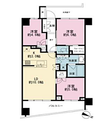 パークナード目黒 3LDKの間取図画像