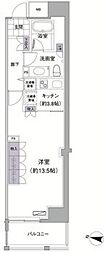 アビティ目黒 1Kの間取図画像