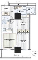 ルミナリータワー池袋 2LDKの間取図画像
