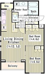 エル・セレーノ南麻布 2LDKの間取図画像